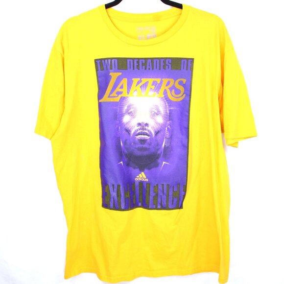 Adidas Other - Adidas Kobe Bryant Men's Yellow LA Lakers #24 T-Shirt Double Sided Stats Size XL